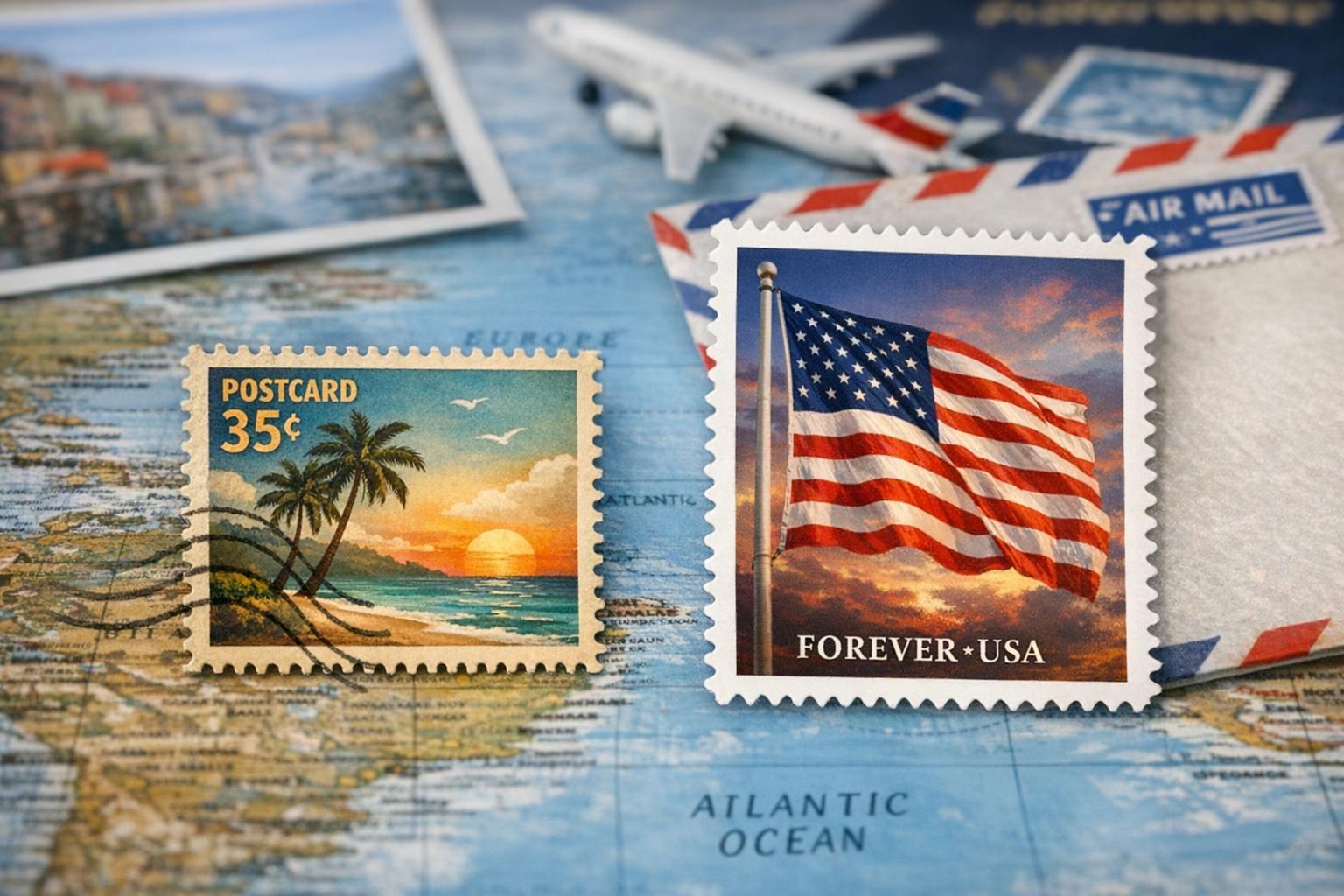 postcard stamp vs forever stamp