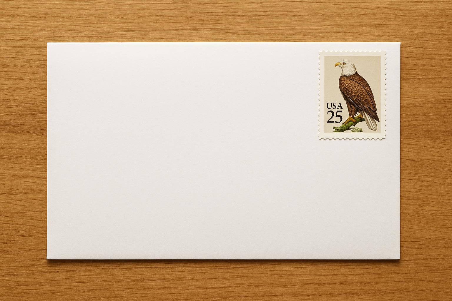 letter envelope dimensions for one stamp